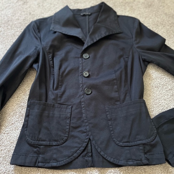 SISLEY Black Stretch Blazer with Two Pockets, Size M - Picture 5 of 5